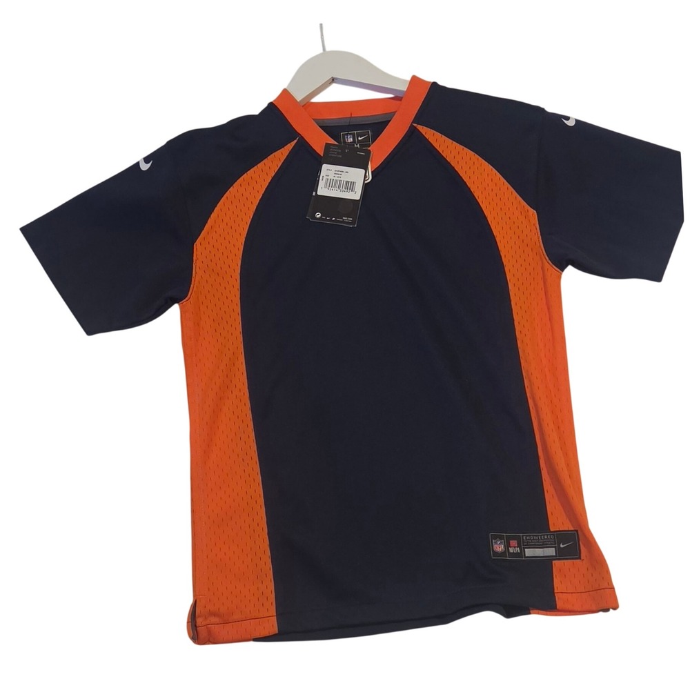 Nike Football Jersey Kids M 10/12 Navy Orange New Denver Broncos NFL Top